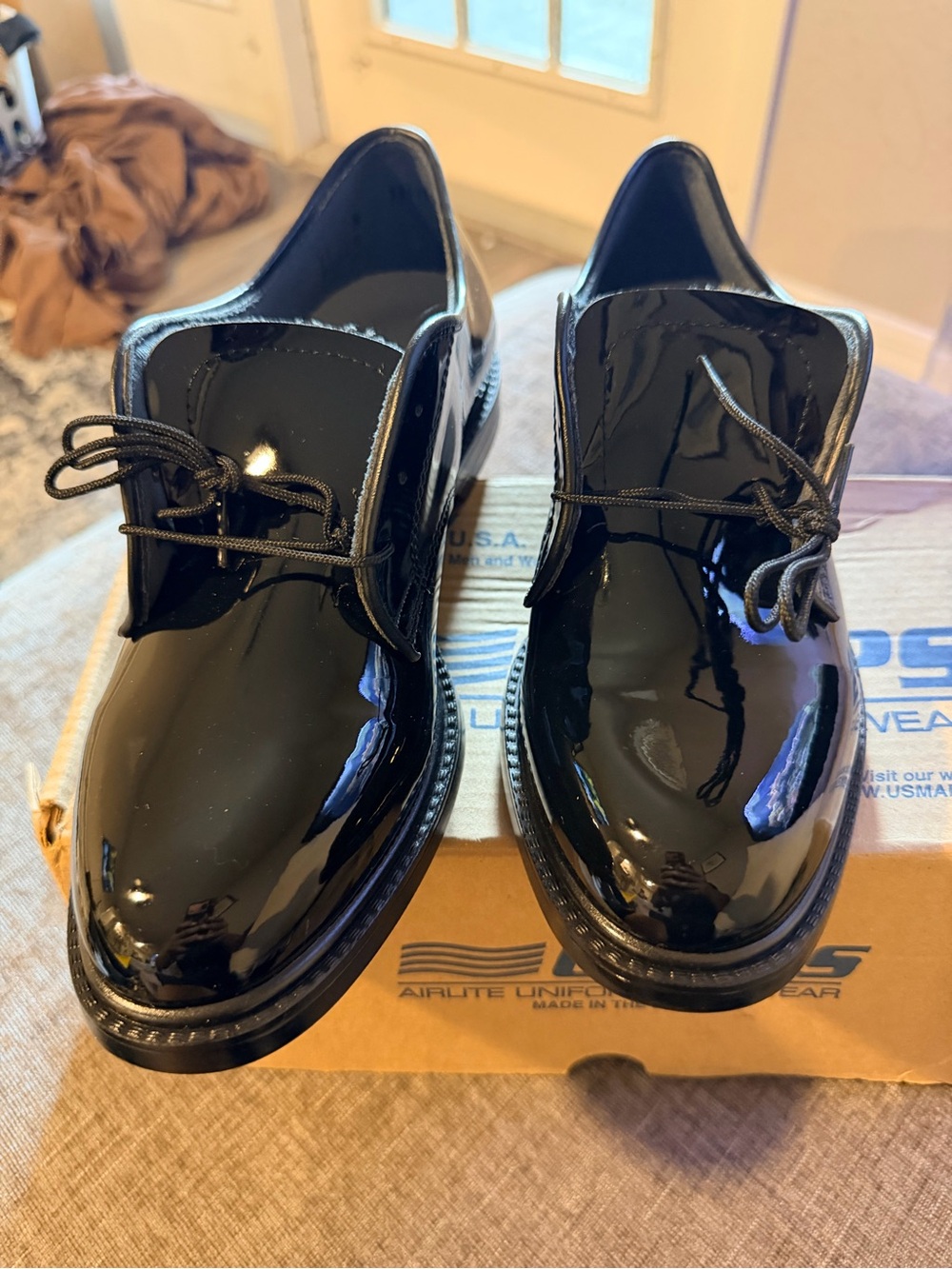 CAPPS Women’s Black Patent Leather Oxford Uniform‎ Dress Shoes Size 11M